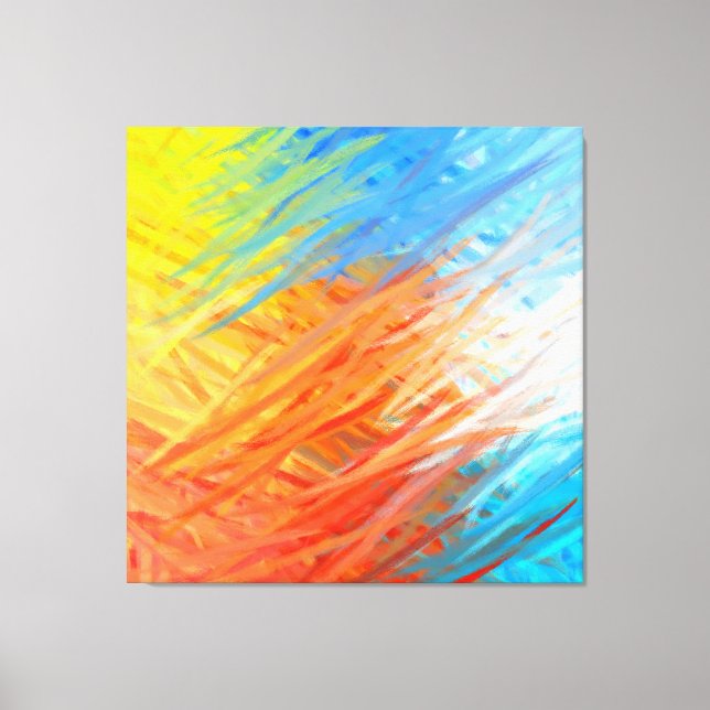 Multi Colours Abstract Art Painting 4 Canvas Print (Front)