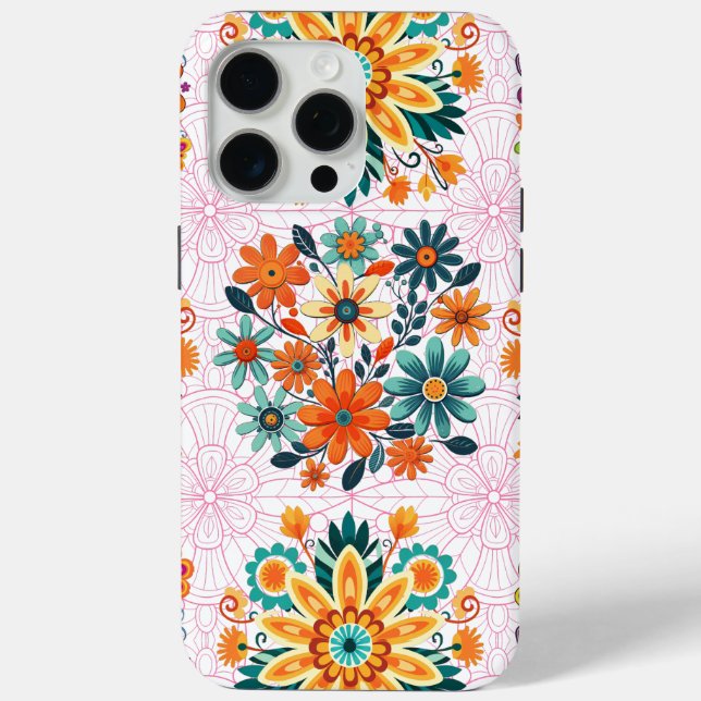 Multi-Colours Flower Pots Pattern - Pink Case-Mate iPhone Case (Back)