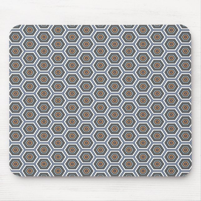 Multi Colours Hexagons. Honeycomb Mesh Pattern. Mouse Mat (Front)