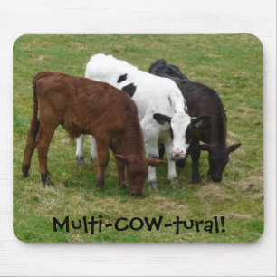Multi-COW-tural. Multicultural Cattle Mouse Mat