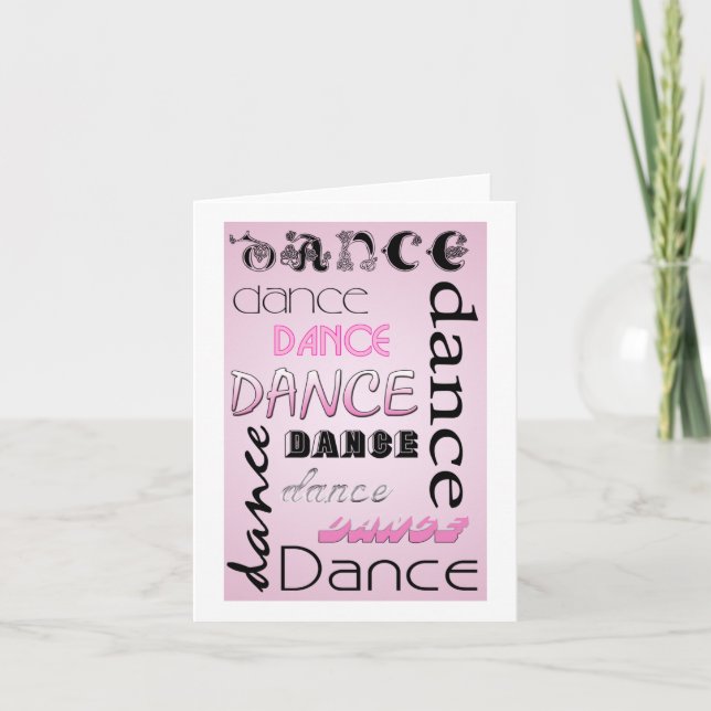 Multi Dance Text BLANK Note Card (Front)