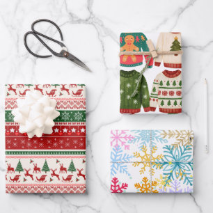 Multi Design Christmas Wrapping Paper Sheet