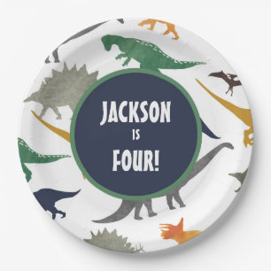 Multi Dinosaur Paper Plates
