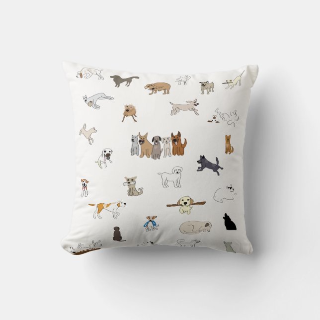 Multi-Dogs - Throw Pillow (Front)