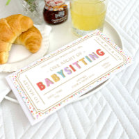 Multi Dot Babysitting Gift Voucher Card