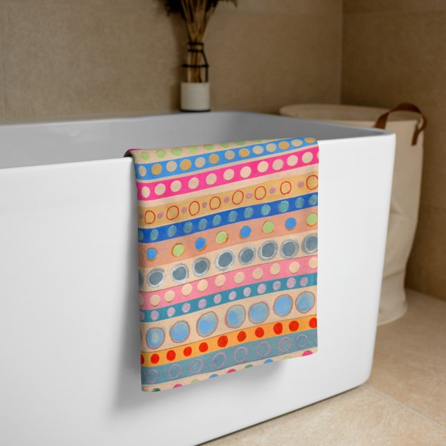 Multi Dots and Stripes Pastel Bath Towel Set (Creator Uploaded)