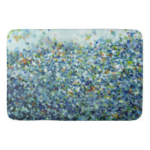 Multi Dots Navy Coastal Bathroom Bath Mat