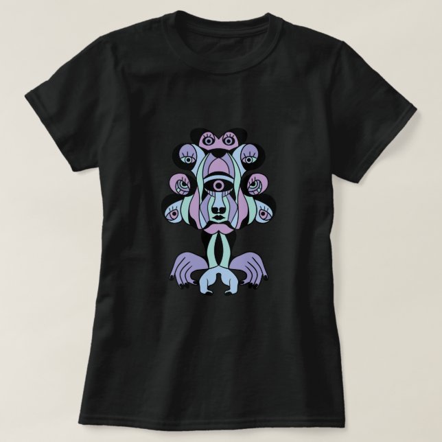 Multi-Eyed Abstract Totem T-Shirt (Design Front)