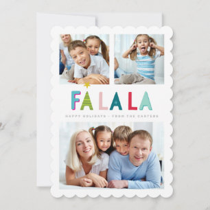 MULTI FAMILY PHOTO bold bright colorful fa la la Announcement