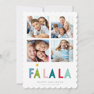 MULTI FAMILY PHOTO bright colourful dabs fa la la Announcement