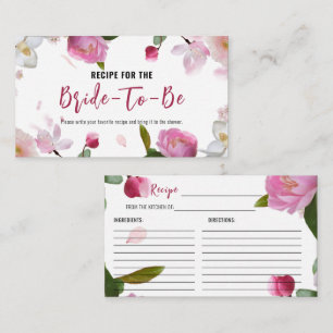 Multi Floral Bridal Shower Recipe  Enclosure Card