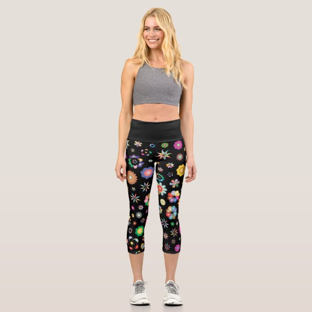 Multi-Flower Short Legging (Front)