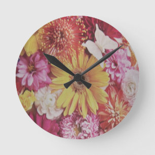 MULTI FLOWERS ROUND CLOCK