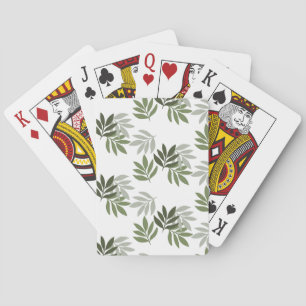 Multi Green leaves design playing cards