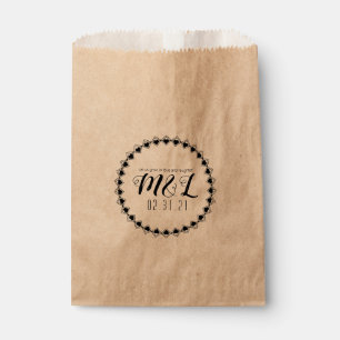 Multi Heart Geo Decorative Circular Wedding Logo Favour Bags