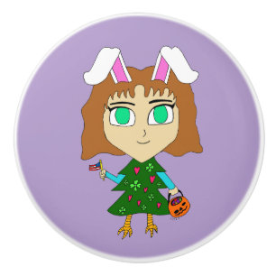 Multi Holiday Chibi Ceramic Knob