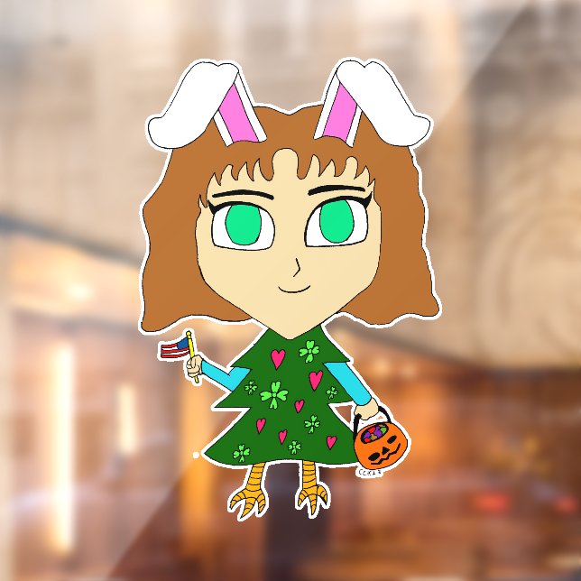 Multi Holiday Chibi Window Cling (Sheet 2)