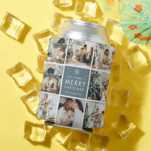 Multi Holiday Photos Merry Christmas Gift Can Cooler
