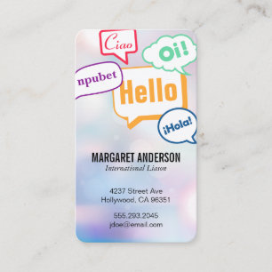 Multi Language Communications   International Business Card