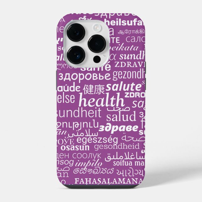 Multi Language Healt Word Text Your Colours iPhone Case (Back)
