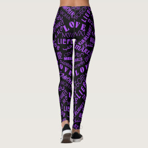 Multi Language Leggings Love Text - Custom Colours