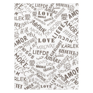 Multi Language Love Text Tablecloth