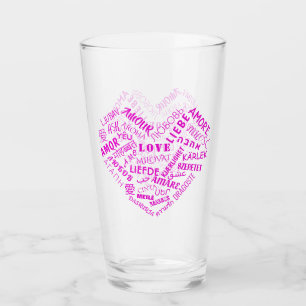 Multi Language Love Word Text Glass Gift