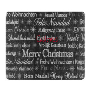 Multi-language Merry Christmas Thunder_Cove Cutting Board