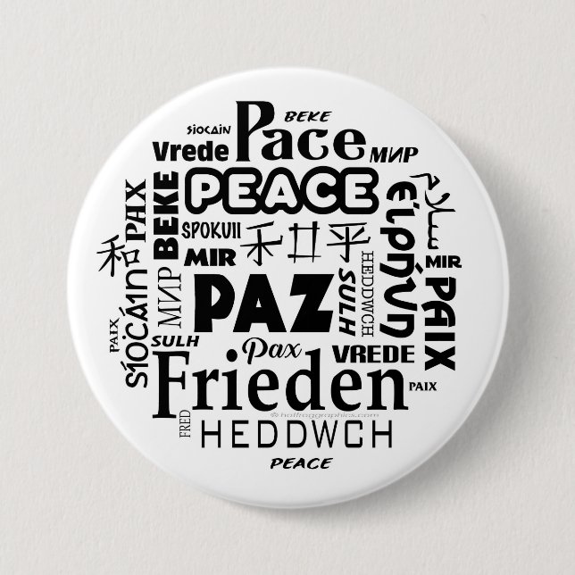Multi-language peace badge (Front)