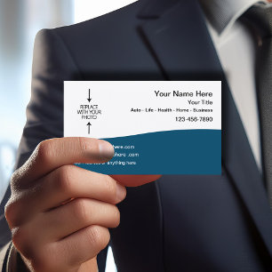 Multi Line Insurance Agent Photo Template Business Card