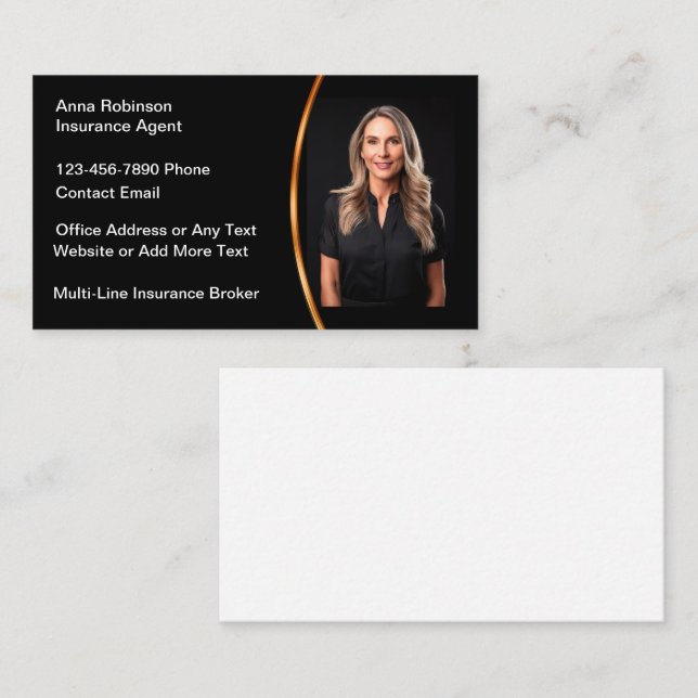 Multi Line Insurance Broker Business Cards (Front/Back)