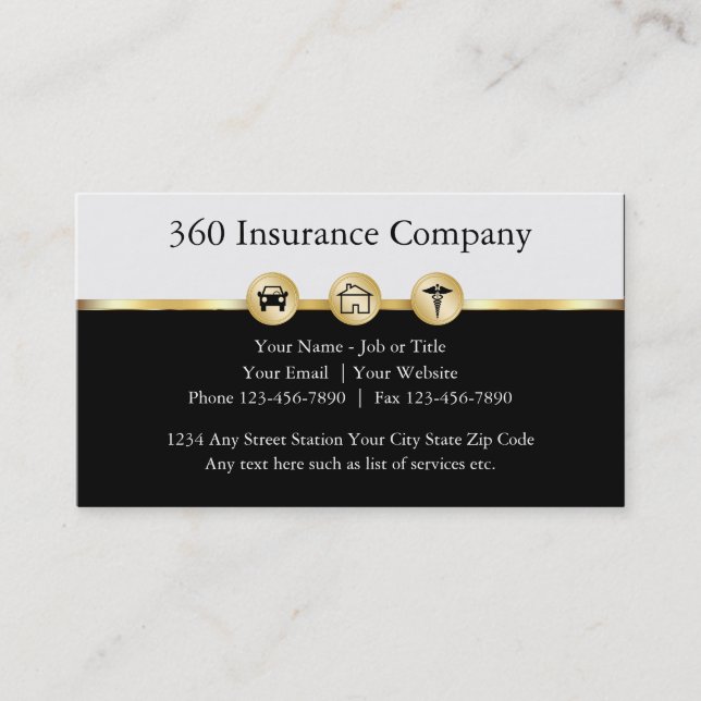 Multi Line Insurance Business Cards (Front)