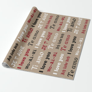 Multi-Lingual I Love You Wrapping Paper