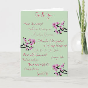 Multi-Lingual Pretty Thank You Card