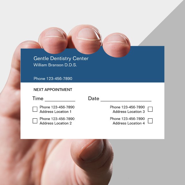 Multi Location Dentist Appointment Business Cards (Creator Uploaded)