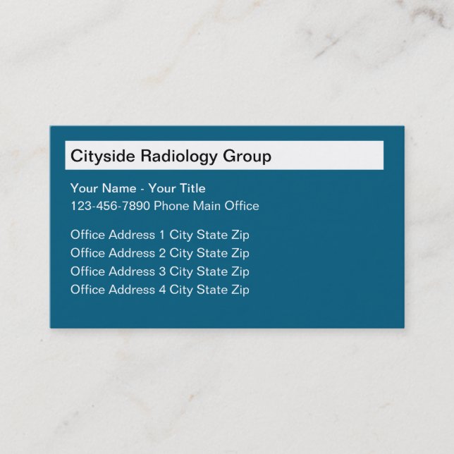 Multi Location Radiology Business Cards (Front)