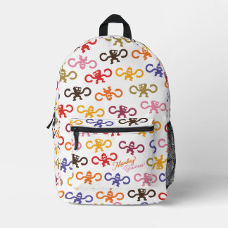 Multi-Monkey Business Backpack Bag
