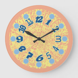 MULTI NUMBERS PASTEL COLORS BY MASANSER LARGE CLOCK