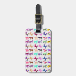 Multi-Pattern Cute Horses Luggage Tag