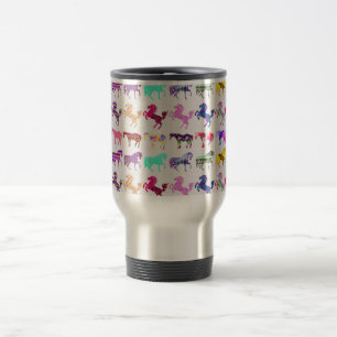 Multi-Pattern Cute Horses Travel Mug