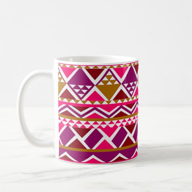 multi pattern geometric lined coffee mug (Left)