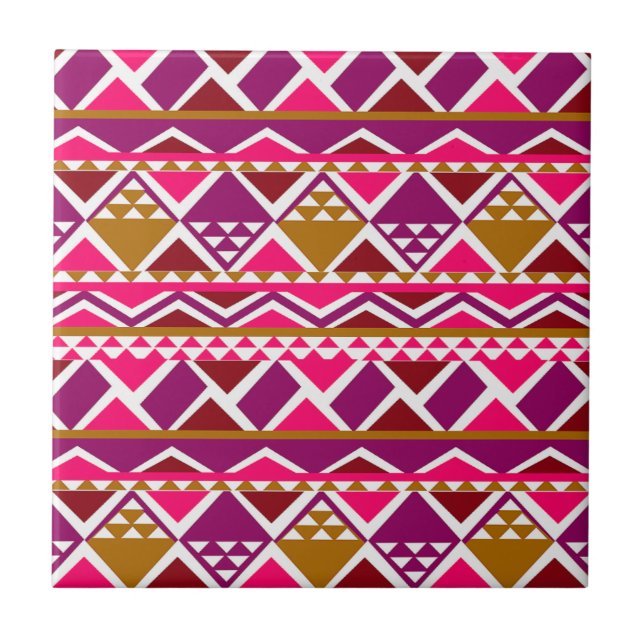 multi pattern geometric lined tile (Front)