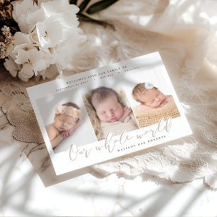 Multi photo birth announcement. announcement
