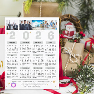 Multi Photo Calendar Corporate  Business Company  Holiday Postcard