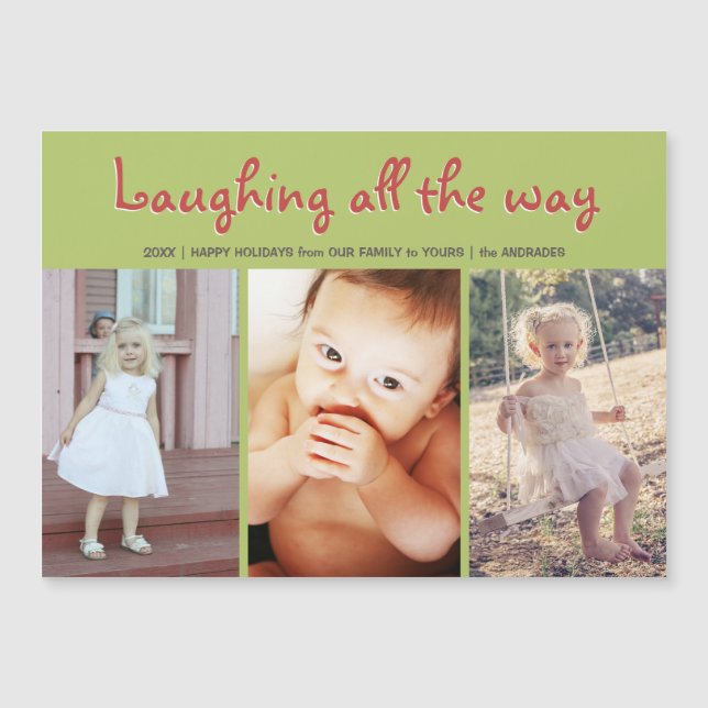 Multi Photo Christmas Picture Modern Holiday Photo (Front)