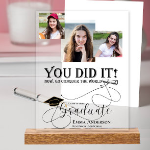 Multi Photo Class of 2026 Graduation Keepsake Gift Acrylic Sign
