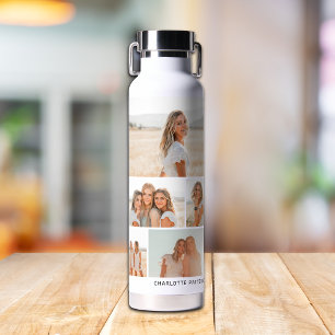 Multi Photo Collage Create Your Own Personalized Water Bottle