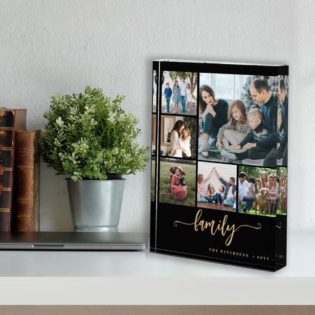 Multi photo collage family script modern keepsake (Creator Uploaded)
