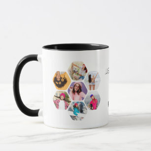 Multi Photo Collage JUST BEE YOU Personalised Name Mug