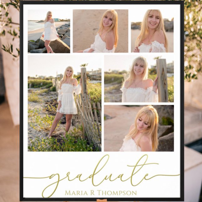 Multi Photo Collage Modern Graduation Script Poster (Creator Uploaded)
